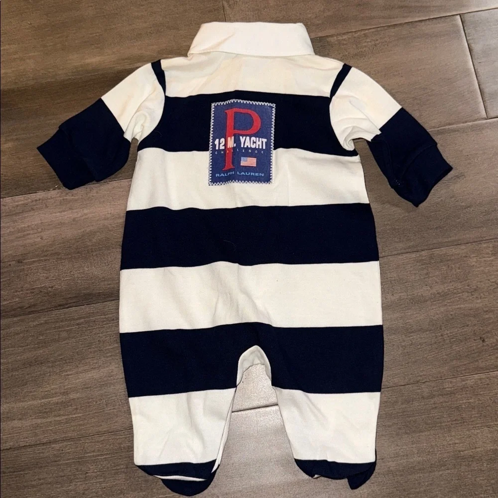 Ralph Lauren Baby Striped Yacht Club Onsie SZ 3 months